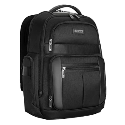 Image de Targus Sac à dos Mobile Elite pour ordinateur avec sangle imperméable ordinateur, lunettes, bouteilles d&#039;eau et effets personnels Noir, TBB618GL
