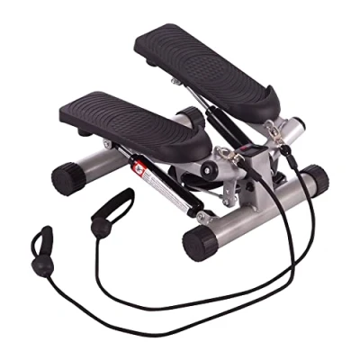 Image de Ultrasport Swing Stepper avec bandes élastiques / à niveau de difficulté réglable et console commande sans fil Up Down pour sportifs débutants confirmés, dimensions compactes