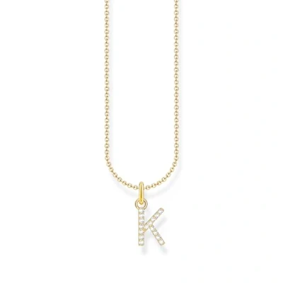 Image de THOMAS SABO Collier lettre K en argent doré avec zirconium KE2250 414 14