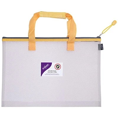Image de Snopake 15877 Sac de transport en maille EVA avec poignée souple Transparent/jaune Format A3