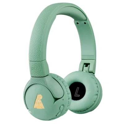Image de POGS Casque d&#039;écoute Bluetooth sans Fil Kids Le Gecko 2 réglable et Durable pour Enfants de 3 Ans Plus Volume limité à 85 DB Microphone Fonction Partage Musique (rVerte)