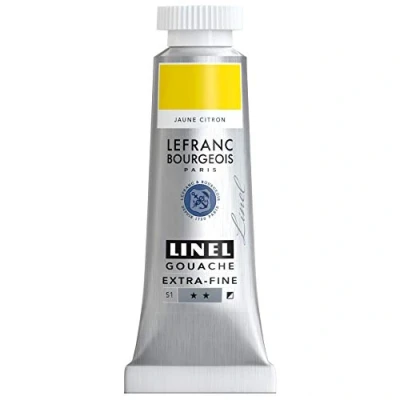 Image de Lefranc Bourgeois Linel Gouache Extra Fine Tube 14 ml Jaune Citron Série 1