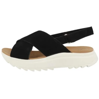 Image de Clarks Dashlite WISH Sandales à plateforme, Femme, Taille: 37.5, Black Suède