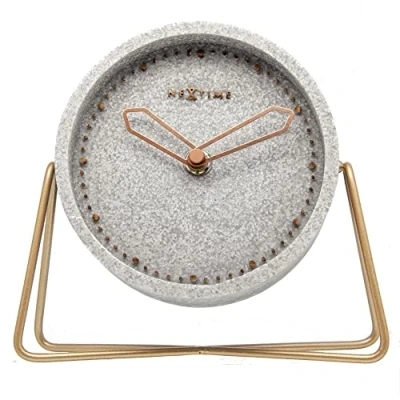 Image de neXtime 5204GS Cross Table Horloge Polyresin Gris 15,5 x 17,5 5 cm