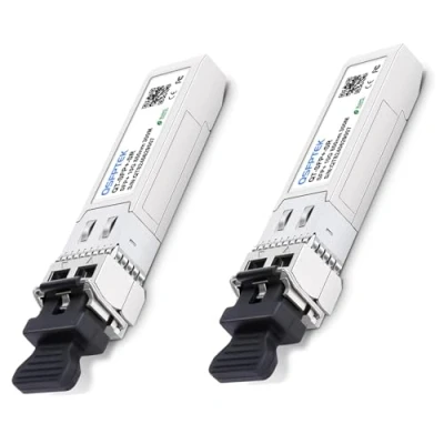 Image de QSFPTEK 2Pack 10GBASE SR SFP+ Transceiver LC Mini GBIC Multimode 850nm, 300M, DDM 10G Module for Cisco SFP SR, Ubiquiti UF MM 10G, Netgear, Mikrotik, D Link, Supermicro, Linksys