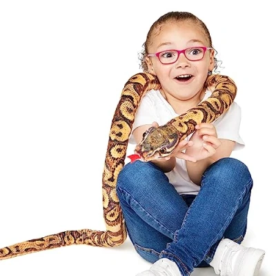 Image de Zappi Co Serpent en peluche douce pour enfant Fait partie de la collection d&#039;animaux safari Idéal les enfants Longueur : 180 cm Python birman