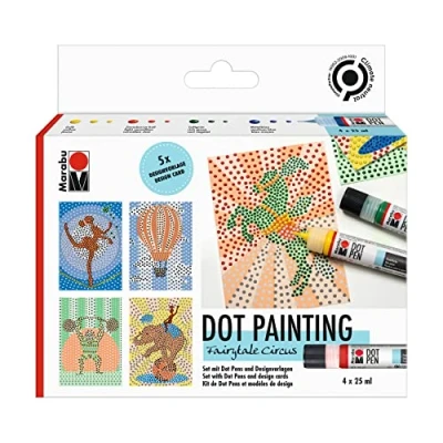 Image de Marabu 1801000000082 Dot Pen Set Fairytale Circus 4 x 25 ML, 10272238, Multicolore