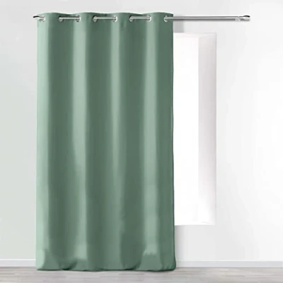 Image de douceur d&#039;intérieur, Rideau à Oeillets (140 x 260 cm) Absolu Sauge, Microfibre