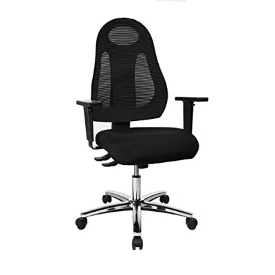 Image de Topstar Free Art Chaise de Bureau pivotante à Hauteur réglable avec accoudoirs Chromé, Polypropylène, Polyester., Noir/Noir, 61 x 65 127 cm