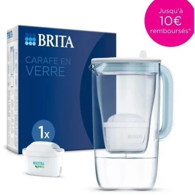 Image de Brita 1050449 carafe filtrante en verre + filtre à eau maxtra pro one led