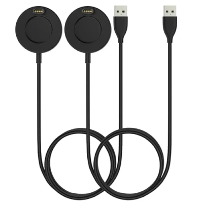 Image de MoKo 2Pcs Chargeur Compatible avec Garmin Fenix 7/7S/7X/6/6S/6X Pro/5/5S/5X/Vivoactive 3/4/4S/Forerunner 45/55/245/745/945/Venu 2/2S/2 Plus/Sq/Instinct,Station de Charge Câble Données USB,Noir