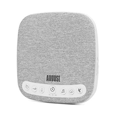 Image de Machine à Bruit Blanc August SE160 14 Sons Naturels Relaxants Apaisants Chuchoteur Aide Sommeil pour Dormir Bébé Adulte Volume Réglable Minuterie Portable Batterie 60H USB C