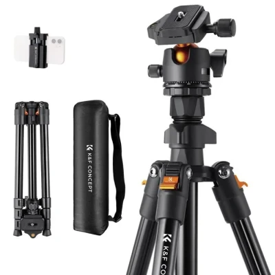 Image de K&amp;F Concept Trépied de Voyage pour Appareil Photo Reflex numérique Portable en Aluminium avec rotule panoramique à 360 degrés