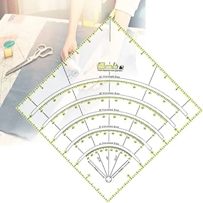 Image de Règle Carrée,Règle de Patchwork Couture Patch à la Main Bricolage avec Quadrillage Double Couleur Regle pour Patchwork, Transparente Universelle, Quilting Accesoire