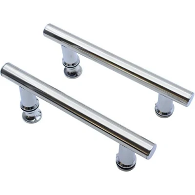 Image de KEABATH Lot de 2 poignées porte douche rechange en acier inoxydable avec boutons plastique 145 mm