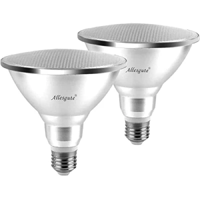 Image de Allesgute Lot de 2 Ampoules LED E27 PAR38 15W Non étanches Lumière Chaleureuse 3000K Équivalent à une ampoule halogène 150W Puissance Lumineuse 1400 Lumens Dimmable