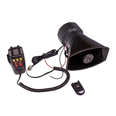 Image de Krtopo 7 Ton Sound Klaxon Voiture, Sirène Avertisseurs 125 DB Voiture Véhicule Alarme Corne Avec Microphone PA 12 V 100 W Tons D&#039;alerte D&#039;urgence Pour Et Moto