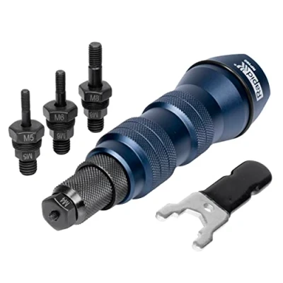 Image de RAPID RP160 Adaptateur Riveteuse pour Écrous à Rivet M4/M5/M6/M8, se Fixe sur une Perceuse/Visseuse Fixer les Sertir dans la Tôle (5001483) Bleu