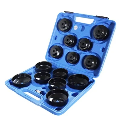 Image de CCLIFE 15 pcs Clé Filtre à Huile Universel Avec Adaptateur Pour Retirer Capot 65 100mm Coiffe a Bouchons