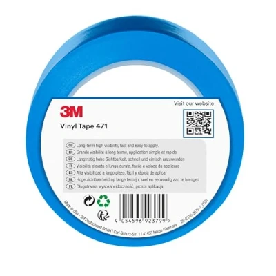Image de 3M Ruban adhésif vinyle 471 haute performance, bleu, 50 mm x 33 m