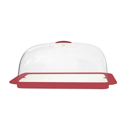 Image de Gio&#039; Style Forme Plateau à fromages avec Couvercle en polypropylène Rouge