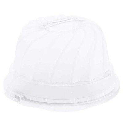 Image de Rotho Fresh Conteneur à gâteaux pour Gugelhupf avec capot et poignée de transport, Plastique (PP) sans BPA, blanc/transparent, (30.5 x 28.5 17.5 cm)