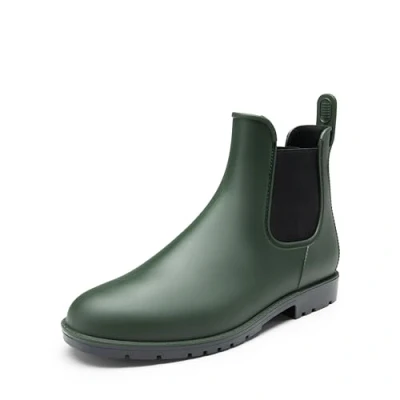 Image de DREAM PAIRS Bottes de Pluie pour Hommes Botte Chelsea Classique Chaussures Légères et Adhérentes Doublure Confortable Antidérapant SDRB2401M E,Size 42,Vert Olive,SDRB2401M E