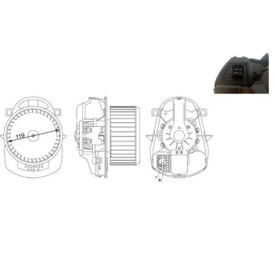 Image de MAHLE ORIGINAL AB 258 000S Pulseur d&#039;Air pour véhicules avec climatisateur automatique direction à gauche VOLKSWAGEN: Touareg II