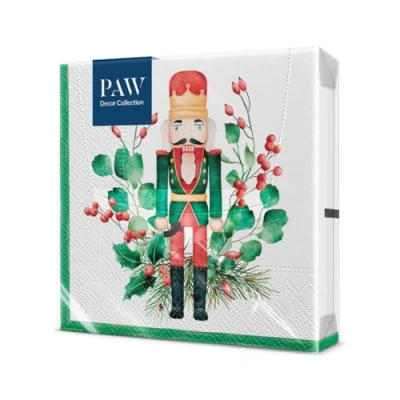 Image de PAW Serviette Papier (33 x 33 cm) I Lot de 20 Table 3 Plis Jetable Noël, Hiver, Casse noix Motif: Composition With Nutcracker