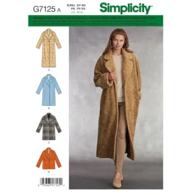 Image de Simplicity Simplcity US8797APattern 8797 Manteau Ample doublé pour Femme, Papier, Blanc, A (XS S M L XL)
