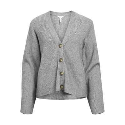 Image de Object Objditte Cardigan Gilet, Femme, Taille: Small, Medium grey melange