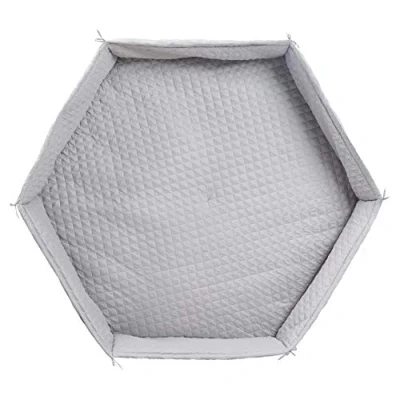 Image de roba Tapis de Parc Doux avec Bords &quot;roba Style&quot; Hexagonal Imperméable Diamètre 114 cm Gris Argenté