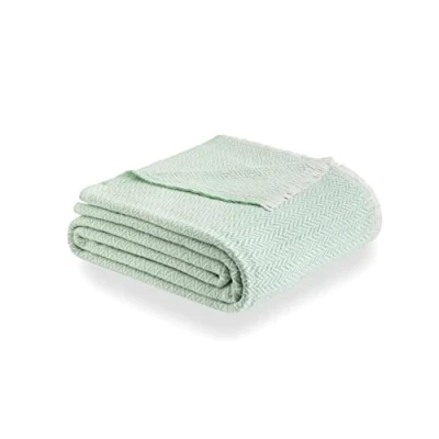Image de Todocama PRCMAMSVEMI120X180 Couverture en Coton Extra Douce pour canapé 4 Saisons Vert Menthe 120 x 180 cm