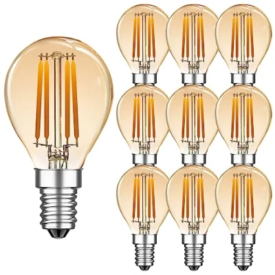 Image de MZYOYO Lot de 10 ampoules LED E14 G45 vintage Blanc chaud, ampoule à filament E14, 4 W (équivalent 30 W) Ambre chaud 2700 K