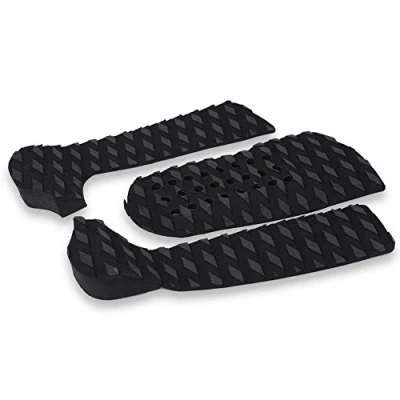 Image de Keenso Surfboard Pad, 3 pièces EVA Deck Traction Pads, Surfing Anti Slip Pad Tailpad Grip(Noir)