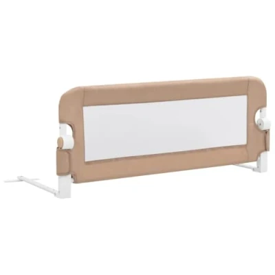 Image de vidaXL Barrière de Lit Enfant Rail Sécurité Pliable Protection Bébé Chambre à Coucher Taupe 102x42 cm Polyester