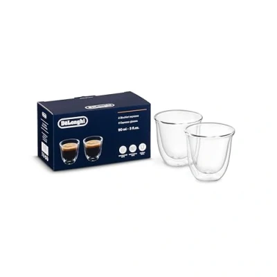 Image de Tête DeLonghi 5513214591 cafetière tasses espresso (double parois, 60ML, lot de 2) dl (eu)