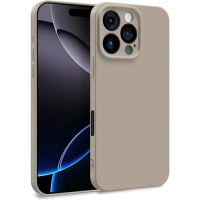 Image de MyGadget Coque pour iPhone 16 Pro Max Case TPU Souple &amp; Soft [ Doublure Microfibre ] Cover Protection Extra Fine Légère Gris Foncé