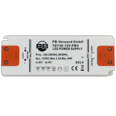 Image de PB Versand® Transformateur LED ultra fin 12 V CC 1 30 W