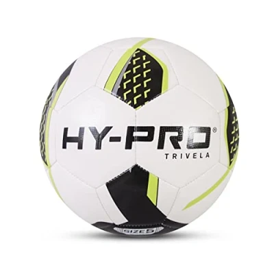Image de Hy Pro Trivela Match Football Size 4 Enfant, Jaune Fluo et Noir, 32