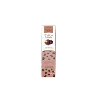 Image de Dolfin Grains de café enrobés Chocolat au lait Billes Délicieuces Enrobées Crémeux Artisanal, Coeur Idée Cadeau, Confiserie, Bonbons &amp; Friandises Fait en Belgique, 100g