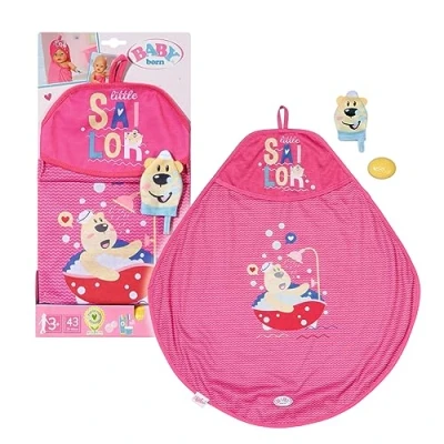 Image de BABY born ensemble de Serviette Bain à Capuche 43 cm pour les Tout Petits Âgés 3 ans et plus Adapté aux Petites Mains Comprend une un Savon Artificiel