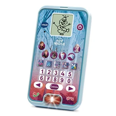Image de VTech Disney La Reine des Neiges 2, Le Smartphone Éducatif, Téléphone Portable Enfant avec Écran Rétroéclairé, 4 Jeux, Jouet Interactif, Cadeau de 3 Ans à 7 Contenu en Français