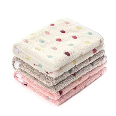 Image de luciphia Couverture en Peluche Ultra Souple pour Chien/Chat 3 Pièces Points Clair Medium (76 * 52cm)