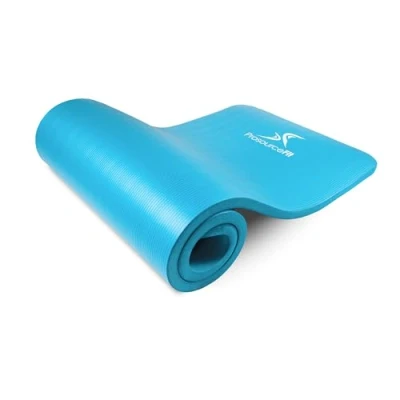 Image de ProsourceFit Extra Thick Yoga and Pilates Mat ½ (13mm) or 1&quot; (25mm), 71 inch Long High Density Exercise with Comfort Foam Carrying Strap, Aqua