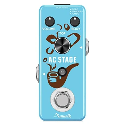 Image de Amuzik Guitar AC Stage Pedal Effect 3 Modes Acoustic Analog Electric Pedals True Bypass Mini Size