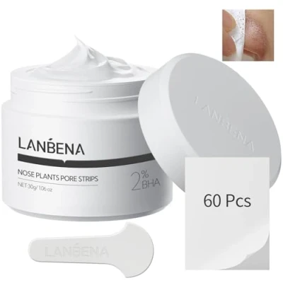 Image de LANBENA Point Noir, Pore Strips, Deep Cleansing for Face, Nose, Black Head Remover, 10 15min Leaving Your Skin Fresh and Clean