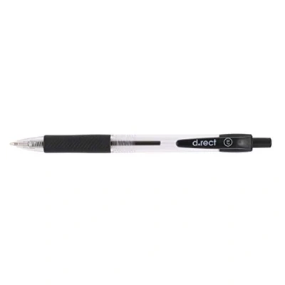 Image de D.RECT 294 Stylo bille avec poignée ergonomique en caoutchouc pour bureau et maison Épaisseur de trait 0,7 mm Noir
