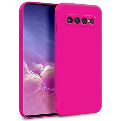 Image de MyGadget Coque pour Samsung Galaxy S10 Plus Case Protection Rigide Anti Choc avec Doublure Microfibre Rouge Magenta