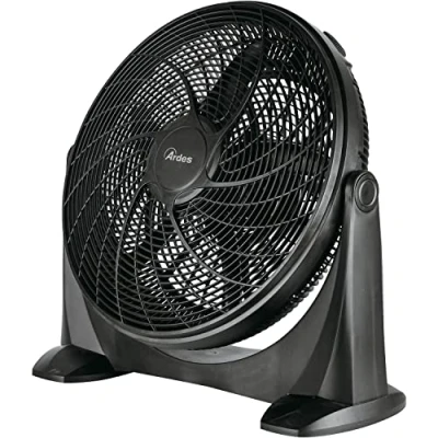 Image de Ardes AR5A51 Ventilateur de Sol Silencieux 5 PALES SPACE 51 Total Black à Inclinaison Verticale et Commande Manuelle 3 Vitesses